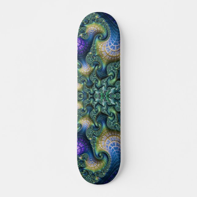 Färgbildande Spiral Fractal Abstrakt Mini Skateboard Bräda 18,5 Cm (Framsida)