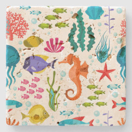 Färgbildande tropiska livsillustration för ljus underlägg sten