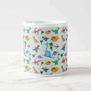 Färgbläck Dinosaur Mönster Jumbo Mugg