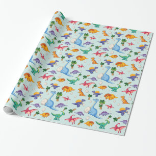 Färgbläck Dinosaur Mönster Presentpapper