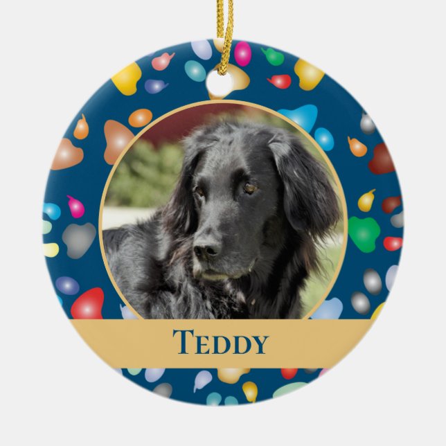 Färgbläck Skriv ut Mönster Pet Julgransprydnad Keramik (Framsidan)