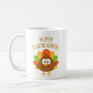 Färgbläck Turkiet Fall Happy thanksgiving Kaffemugg