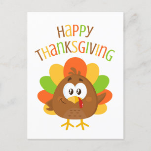 Färgbläck Turkiet Fall Happy thanksgiving Vykort