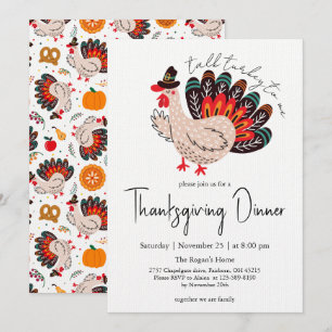 Färgbläck Turkiska Thanksgivingen Middag Inbjudningar