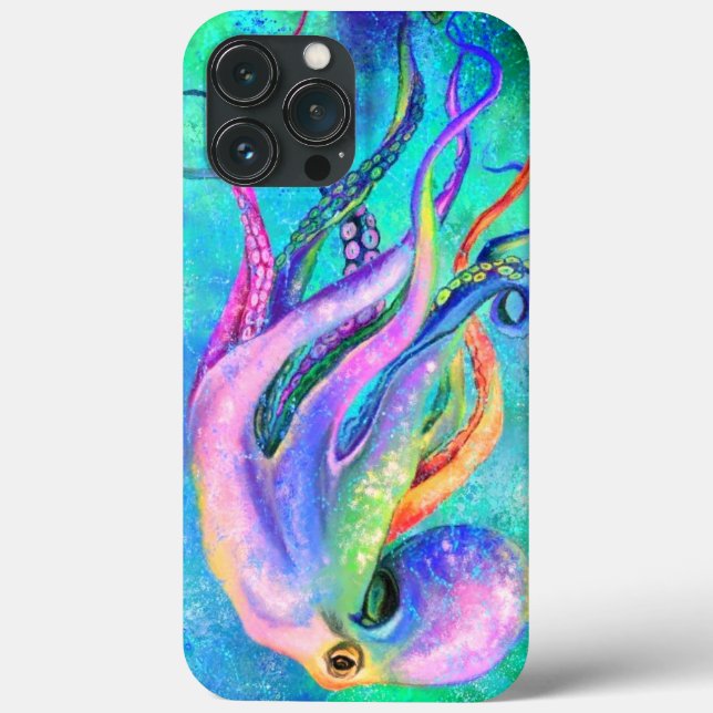 Färgbläckfisk iphone case (Baksida)