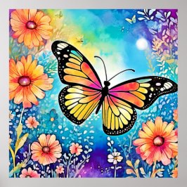 Färgbläckfiskvydesign Poster