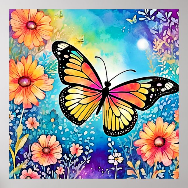 Färgbläckfiskvydesign Poster (Framsidan)