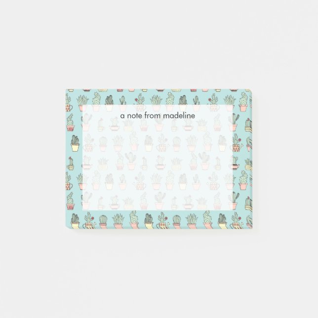 Färgbläckkassett i Hand plockade Stil Mönster Post-it Block (Framsida)