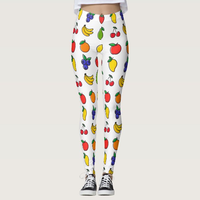 Färgblandad frukt Mönster Leggings (Framsida)