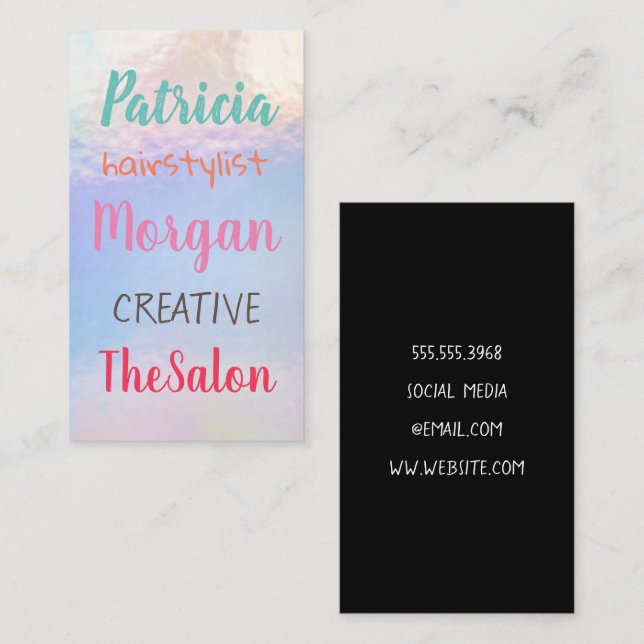 Färgblandat Typsnitt | Pastellolja Visitkort (Fram/baksida)
