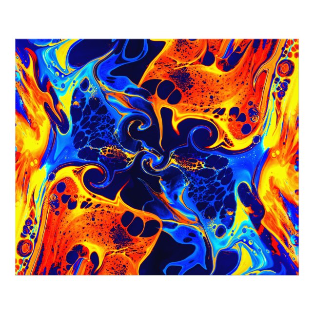 Färgblandning av nylonfärger som snurrar på svart fototryck (Framsidan)