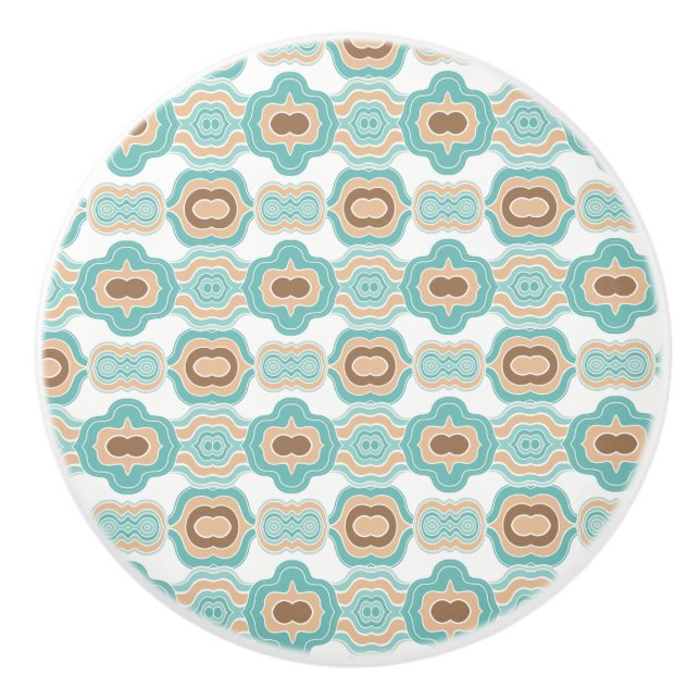 Färgblått/bebrunt medallion knopp (Framsidan)