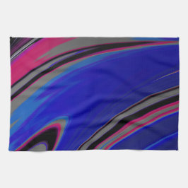 Färgblått Grått Magenta Fractal Swirl Kökshandduk