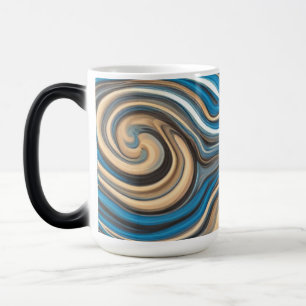 Färgblått och Guld Swirls Mugg