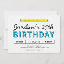 Färgblått och Gult i modern ålder Inbjudningar