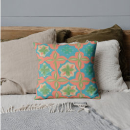 Färgblått och Orange Kaleidoscopic Mönster Kudde