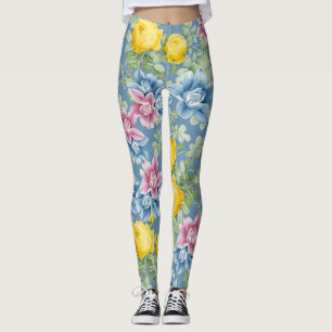 Färgblått ro-trendiget vid sommaren mode leggings