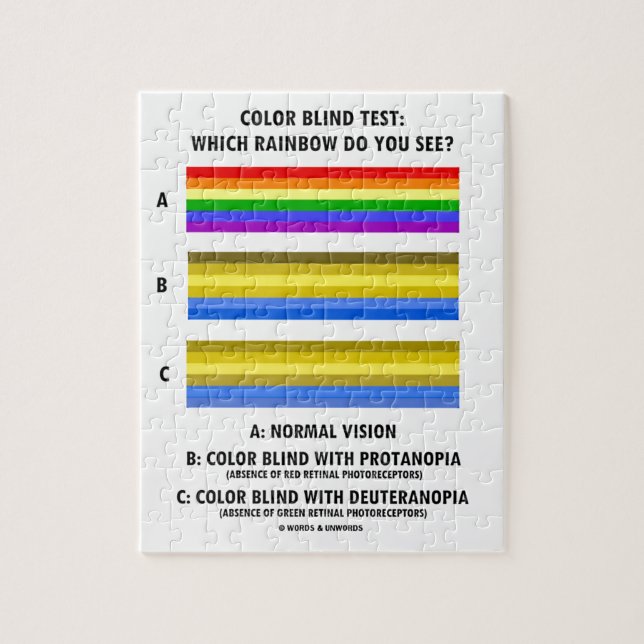 Färgblinden testar som regnbågen dig ser? pussel (Vertikal)