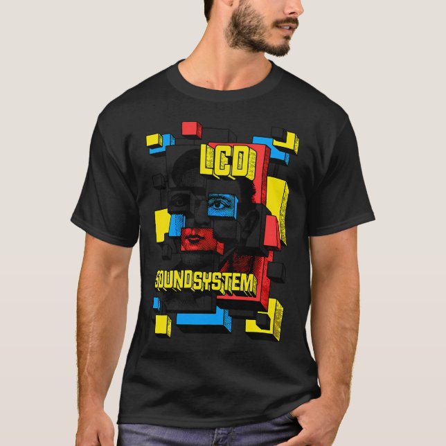 Färgblock Ansikte Man T Shirt (Framsida)