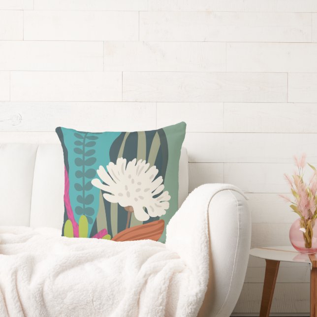 Färgblock Blommig Siluett Modern  Kudde (Soffa)