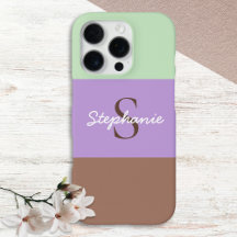 Färgblock Chic Taupe Lila Grön Monogram