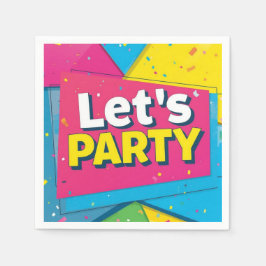 Färgblock Födelsedagsservetter Ljus Rolig Barnkala Pappersservett