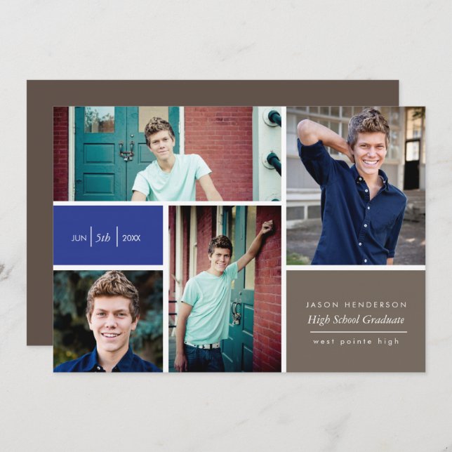 Färgblock gradientmeddelande inbjudningar (Fram/baksida)