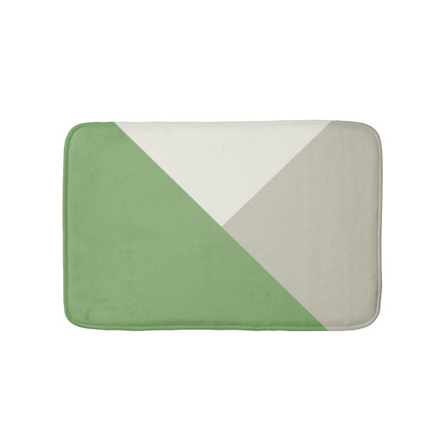 Färgblock grön beige badrumsmatta (Framsidan)