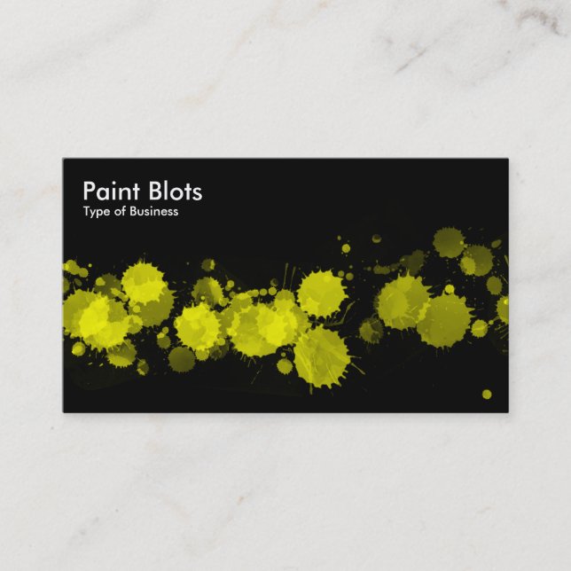 Färgblock - Gult på svart Visitkort (Framsida)