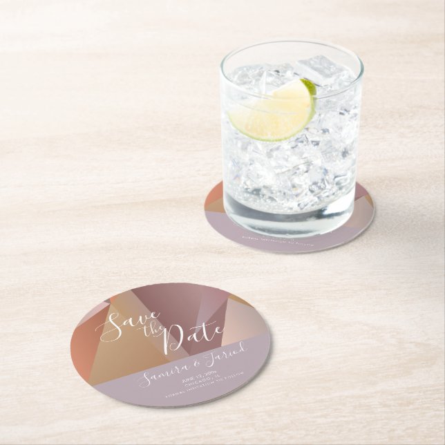 Färgblock Jordin Rosa Spara datum Underlägg Papper Rund (Insitu)