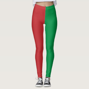 Färgblock jul tomte högtidliga leggingar leggings