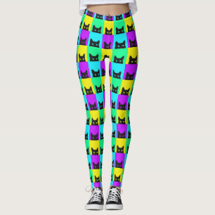 Färgblock kattunge leggings