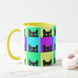 Färgblock kattunge mugg