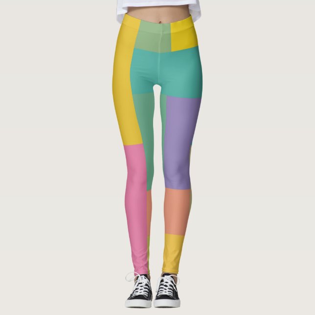 Färgblock Leggings (Framsida)