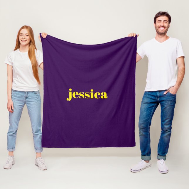 Färgblock minimalistiskt anpassat namn  fleecefilt (På plats)