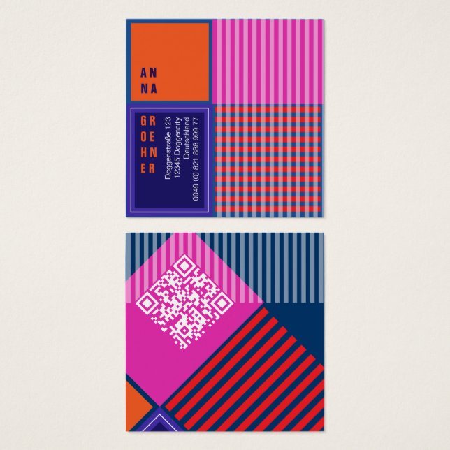 Färgblock | Modern minimalistisk grafisk design Fyrkantigt Visitkort (Framsida & baksida)