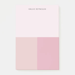 Färgblock Monogram Rosenskär Pastell Blekt Rosa Post-it Block