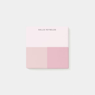 Färgblock Monogram Rosenskär Pastell Blekt Rosa Post-it Block