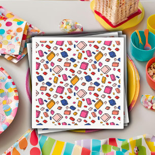 Färgblock Mönster Teckning Barns födelsedag Pappersservett