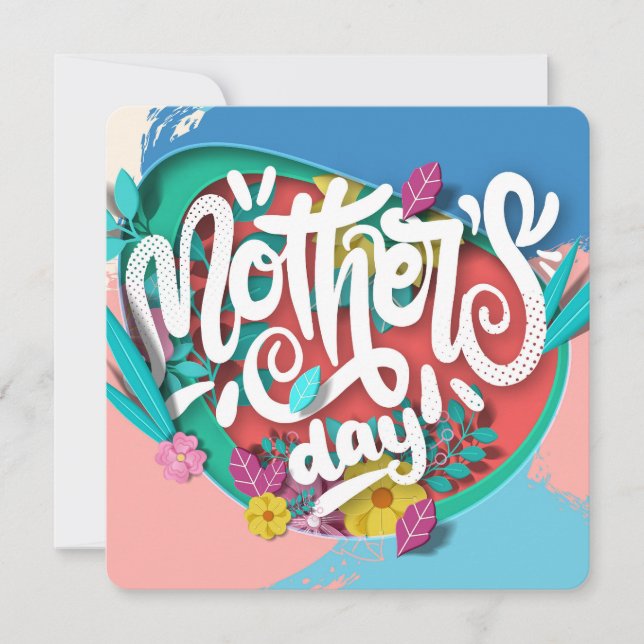 Färgblock Mors dag Julkort (Framsida)
