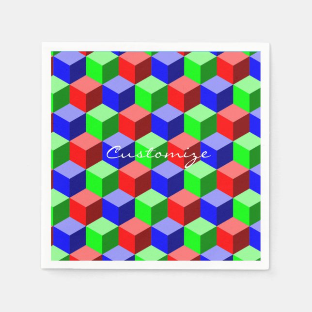 Färgblock Thunder_Cove 3-D med Byggnad Pappersservett (Framsidan)