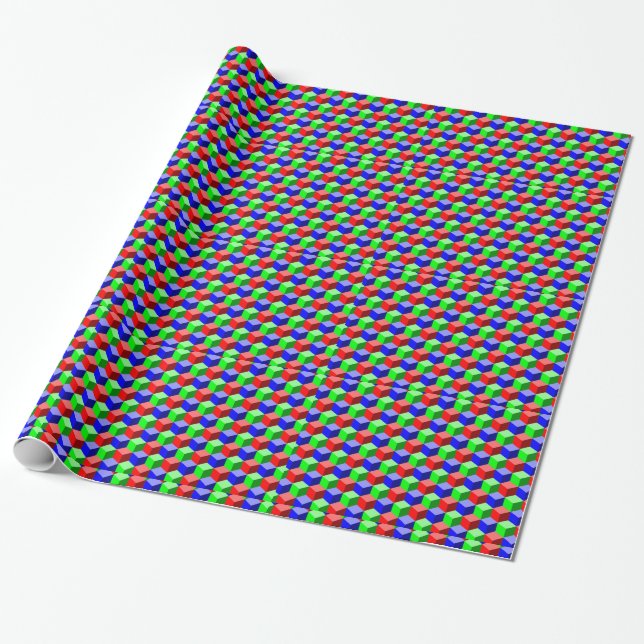 Färgblock Thunder_Cove 3-D med Byggnad Presentpapper (Utrullad)