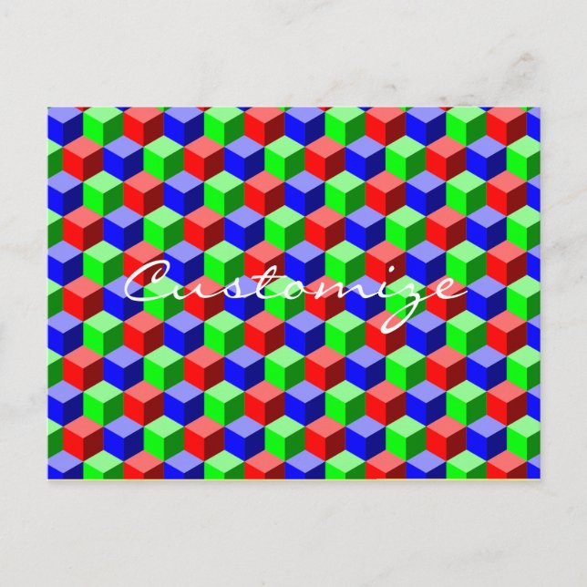 Färgblock Thunder_Cove 3-D med Byggnad Vykort (Framsida)