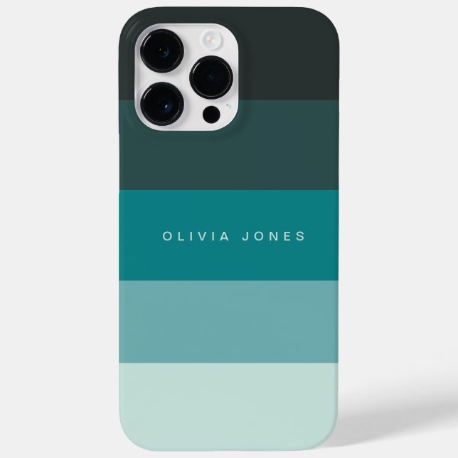 Färgblock Vågrät Rand Black & Teal (Baksida)