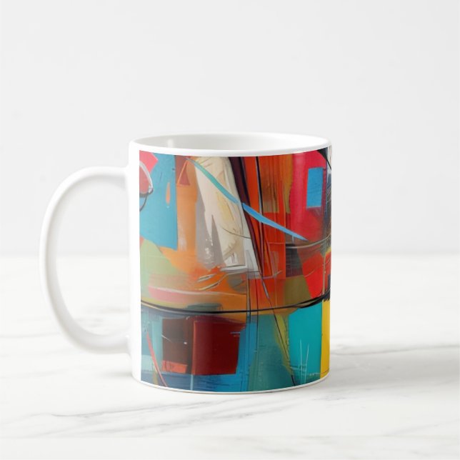 Färgblockjazz Kaffemugg (Vänster)