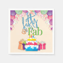 Färgblöjor med 50 och Fab Födelsedagsfest