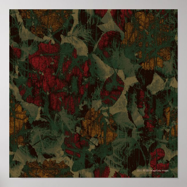 Färgblomkamouflage mönster poster (Framsidan)