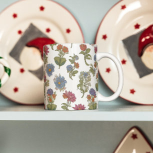 Färgblomma Mönster Kaffemugg