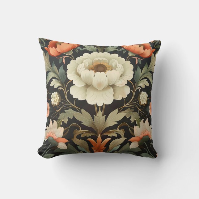 Färgblomma Mönster Kudde (Framsida)