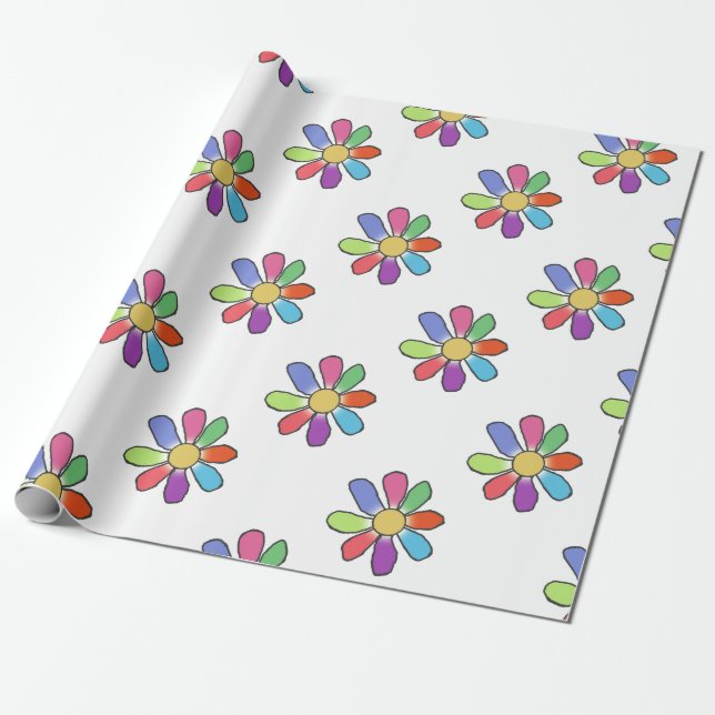 Färgblomma på valfri stor utskrift av Färg Presentpapper (Utrullad)